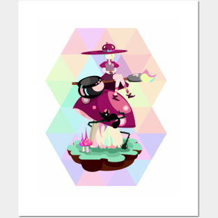 mushroom witch Posters and Art